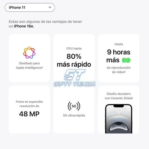 IPHONE-16E-128-GB-CARACTERÍSTICAS PRINCIPALES-GIFTY-TIENDA-IMPORTADORES-DE-IPHONE-Y-MACBOOK-APPLE-EN-ARGENTINA-PIC